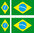 BRAZIL 4X flag adhesive vinyl stickers