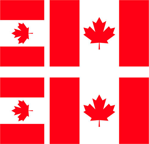 CANADA 4X flag adhesive vinyl stickers