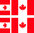 CANADA 4 x drapeau sticker