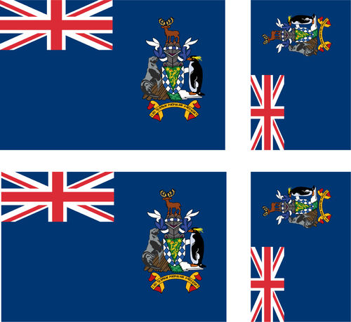 SOUTH GEORGIA & SANDWICH ISLANDS 4X flag adhesive vinyl stickers