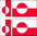 GROENLAND 4 x drapeau sticker
