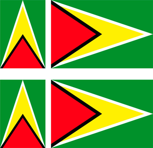GUYANA 4 x drapeau sticker