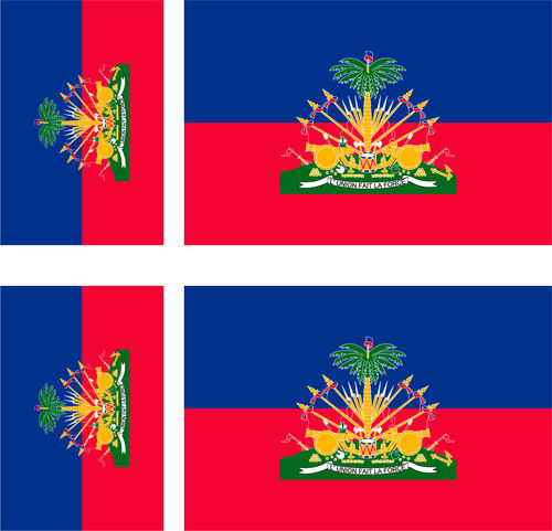 HAITI 4 x drapeau sticker