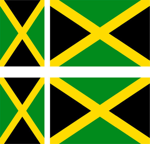 JAMAIQUE 4 x drapeau sticker
