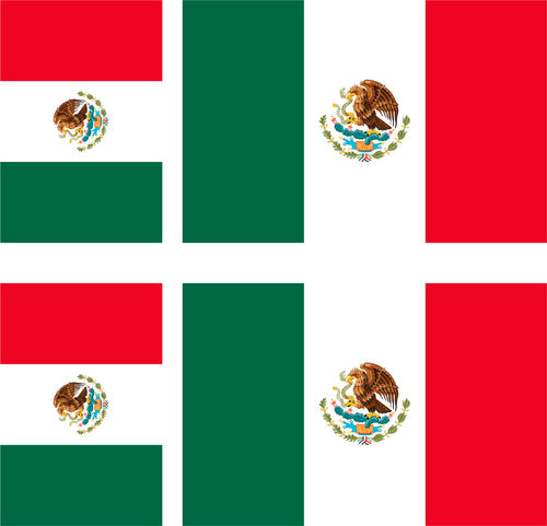 MEXICO 4X flag adhesive vinyl stickers