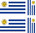 URUGUAY 4 x drapeau sticker