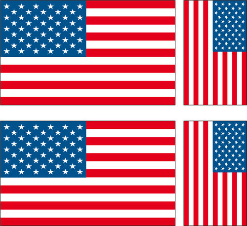 UNITED STATES 4X flag adhesive vinyl stickers