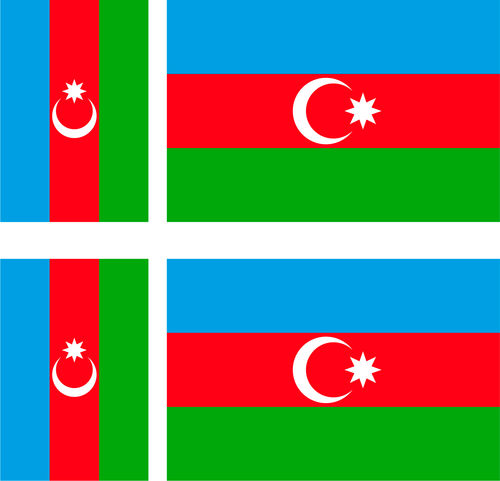 AZERBAIDJAN 4 x drapeau sticker