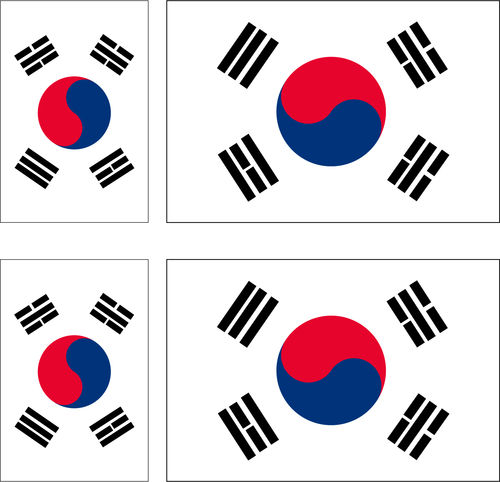 SOUTH KOREA 4X flag adhesive vinyl stickers