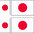 JAPON 4 x drapeau sticker