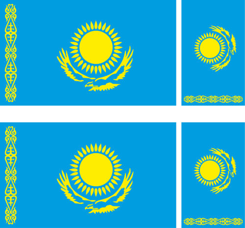 KAZAKHSTAN 4X flag adhesive vinyl stickers