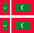 MALDIVES 4 x drapeau sticker