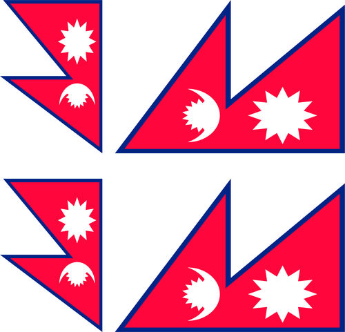 NEPAL 4 x drapeau sticker