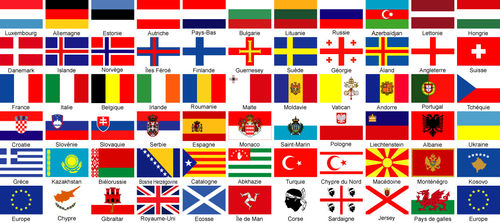 EUROPE FLAG 66 STICKERS